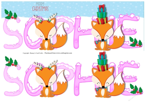 Christmas Foxes Large Dl 3d Decoupage Sophie