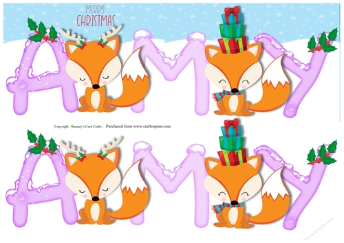 Christmas Foxes Large Dl 3d Decoupage Amy