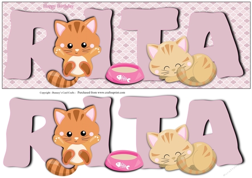 Birthday Cats Lrge Dl - Rita