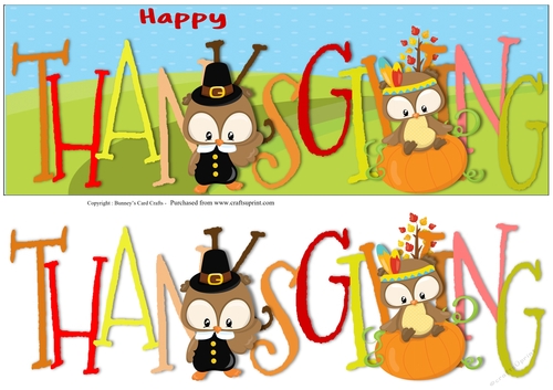 Thanks Giving Owls Large Dl 3d Decoupage