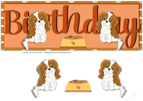 King Charles Spaniel Birthday Lrge Dl 3d Decoupage