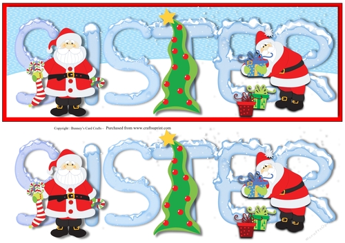 Christmas Santa Large DL 3D Decoupage Sister