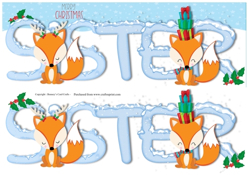 Christmas Foxes Large Dl 3d Decoupage Sister
