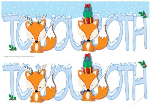 Christmas Foxes Large Dl 3d Decoupage To You Both