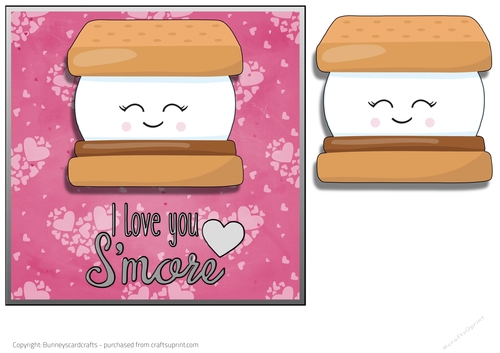 Smore 7x7 Valentines day quick card Decoupage