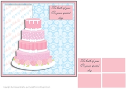 Wedding theme 7x7 quick card, 3d decoupage