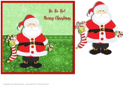 Santa Christmas Card 7x7 quick Card, 3d decoupage