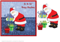 Santa Christmas Card 7x7 quick Card, 3d decoupage