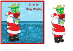Santa Christmas Card 7x7 quick Card, 3d decoupage