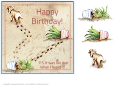 Naughty Dog Birthday Card 7x7 quick card