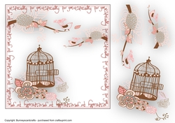 Birdcage For You 7x7 Birthday Card, decoupage, quick card