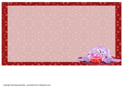 Christmas Purple Bunny, 7x7 decoupage, quick card Insert