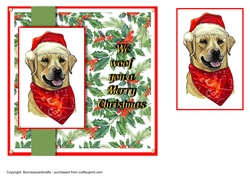 Christmas Labrador 7x7 quick card