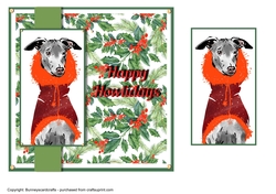 Lurcher Christmas Card