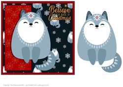 Christmas Wolf 7x7 quick card