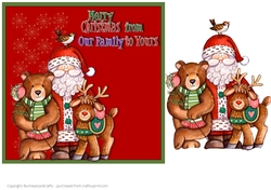 Christmas Santa & friends 7x7 3d decoupage quick card