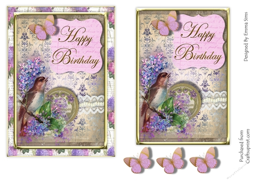 Vintage Floral and Ephemera Card