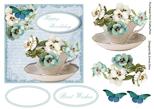 Floral Tea Cup Card 