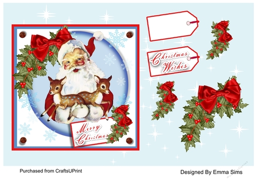 Vintage Christmas Santa Quick Card