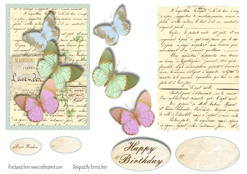 Vintage Butterfly Collage Mini Kit
