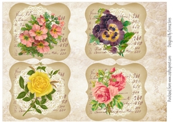 Vintage Floral Card Toppers