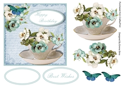 Floral Tea Cup Card 