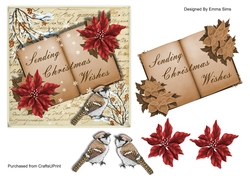 Sepia Christmas Bird Quick Card 