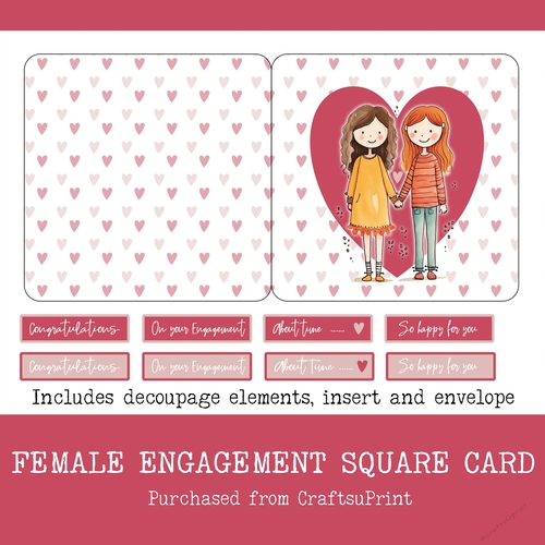 Female Engagement Card - Mrs and Mrs - Friends Card