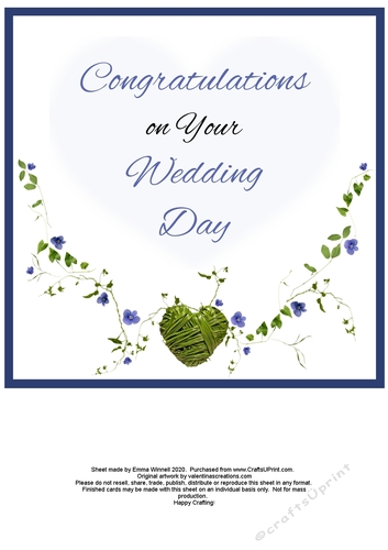 Forget-Me-Nots and Vines 8X8 Quick Card - Wedding