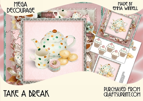 Take a Break Mega Decoupage 8x8 Mini Kit