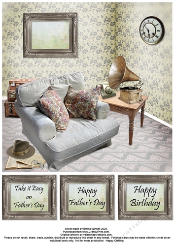 Retro Living Room 8x8 Quick Card