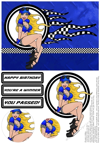 Racy Roxie - A5 Pyramage Card - Blue