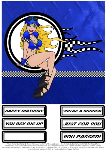 Racy Roxie - 8x8 Quick Card - Blue