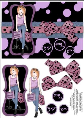 Shopping-mad Teen Decoupage - Lilac & Plum