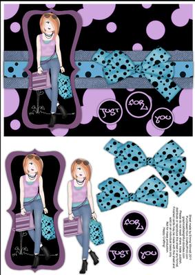 Shopping-mad Teen Decoupage - Lilac & Blue