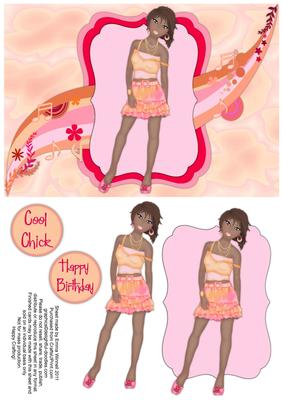 Music-mad Teen Decoupage - Red & Peach