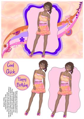 Music-mad Teen Decoupage - Indigo, Lilac & Peach