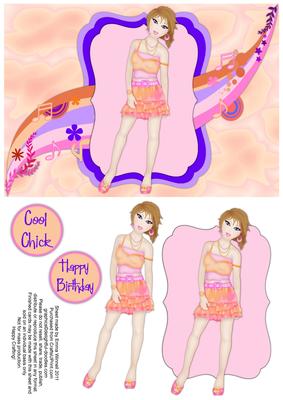 Music-mad Teen Decoupage - Indigo, Lilac & Peach 2
