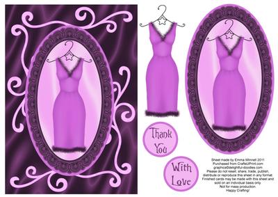 Sophisticated and Swirly Dress Decoupage - Lilac
