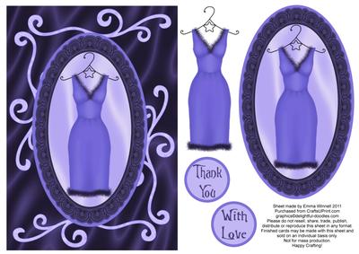 Sophisticated and Swirly Dress Decoupage - Indigo