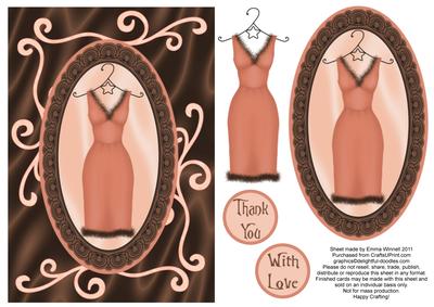 Sophisticated and Swirly Dress Decoupage - Peach