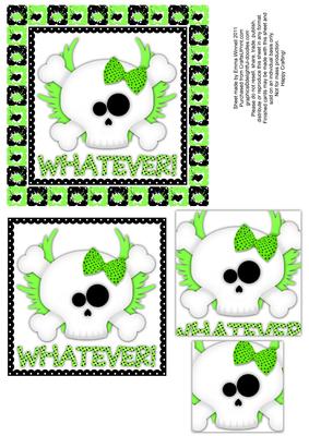 Whatever! Flying Skull and Crossbones Pyramage - Green