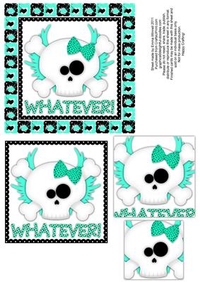 Whatever! Flying Skull and Crossbones Pyramage - Aqua