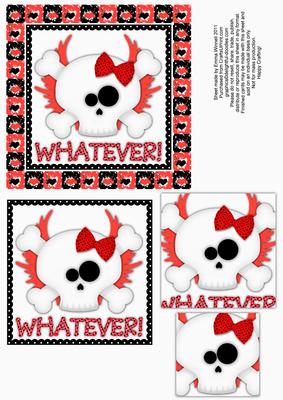 Whatever! Flying Skull and Crossbones Pyramage - Red