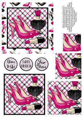 Stilettos, Perfume & Lipstick Pyramage - Hot Pink & Black