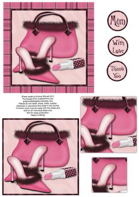 Sophisticated Shoes, Handbag and Lipstick Pyramage - Pink