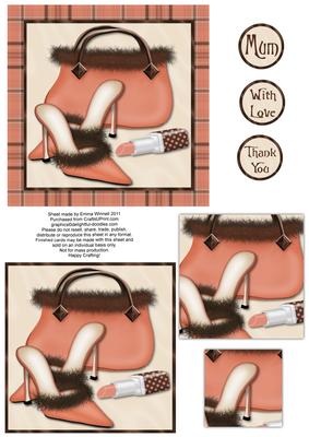 Sophisticated Shoes, Handbag and Lipstick Pyramage - Peach