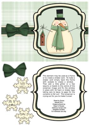 Snowman with Birdhouse Shaker Card - Pistachio