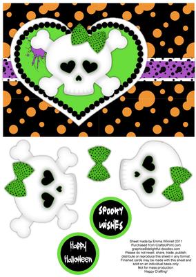 Girly Skull and Crossbones Decoupage - Halloween 2
