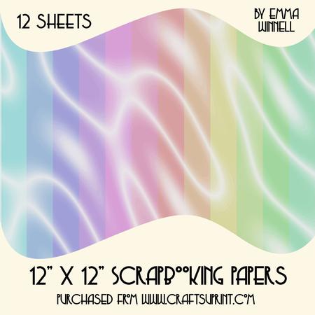 12 Sumptuous Satin Scrapbook Papers - Pretty Pastels